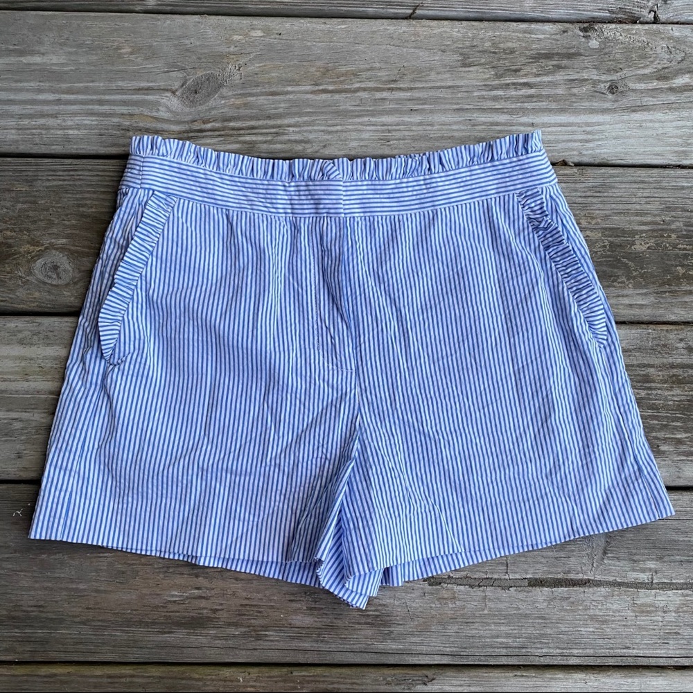 J.Crew Seersucker Pin Stripes Ruffle Shorts
